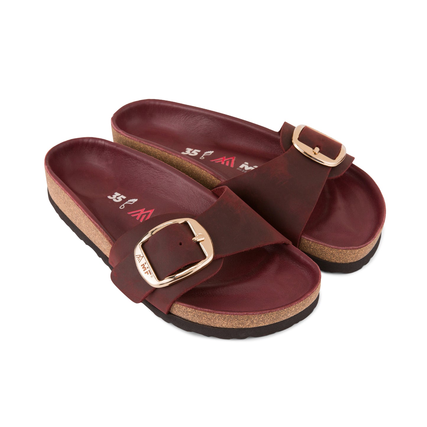 Women's Leather Sandals - Bordeaux Strap