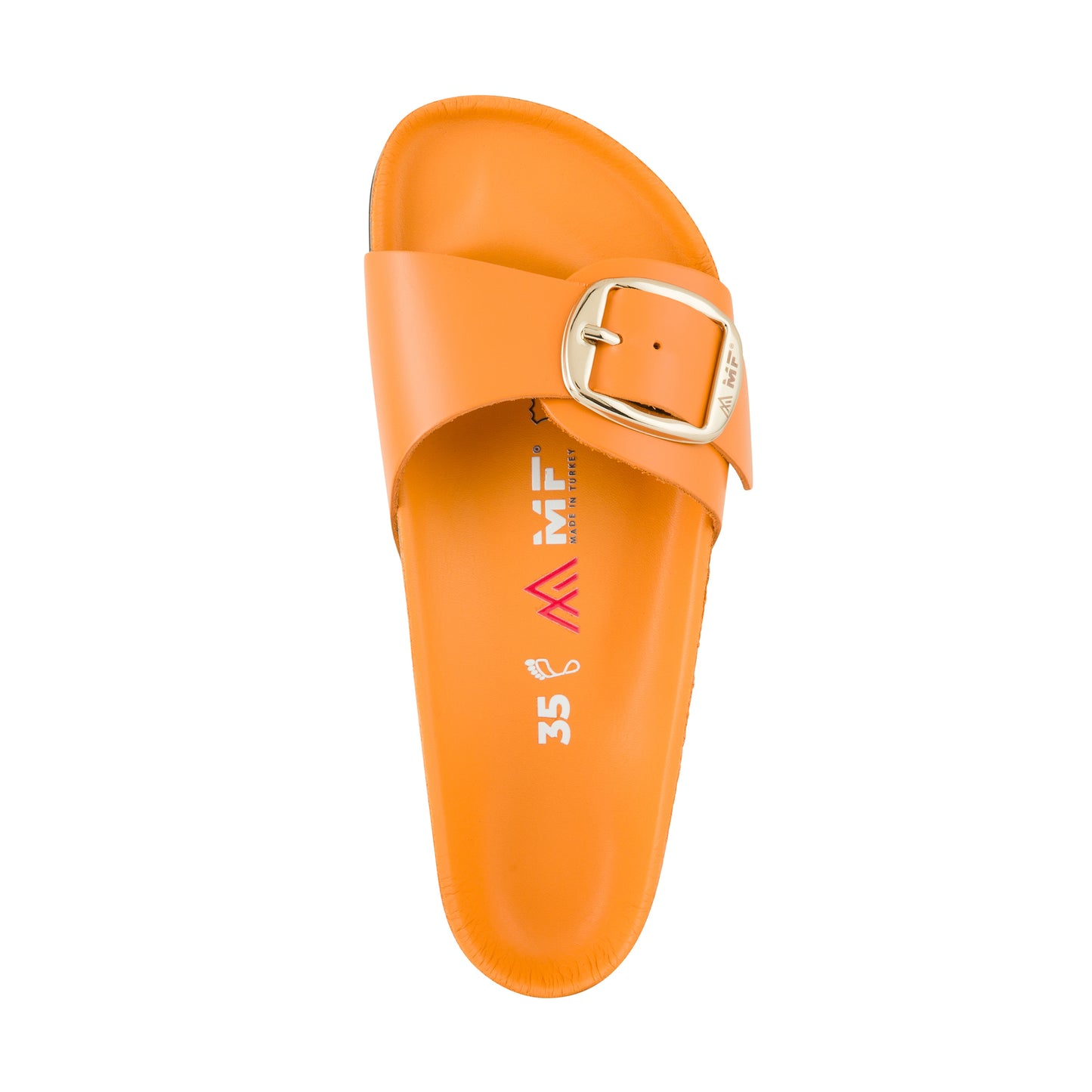 Women's Leather Sandals - Orange Strap