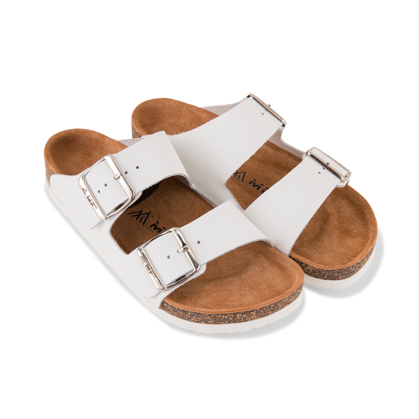 Men's Leather Sandals - White Straps