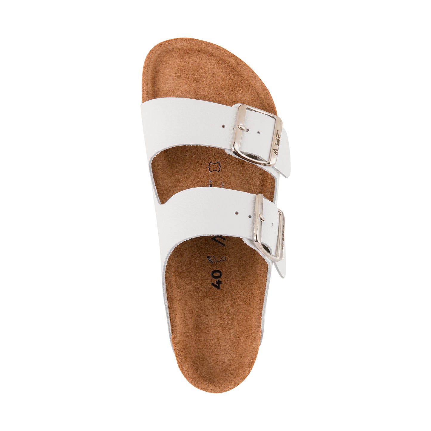 Men's Leather Sandals - White Straps